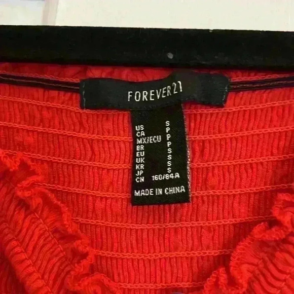 Cute Forever 21 sz Small red crop top 100% cotton summer patriotic festival vibe - Picture 2 of 4